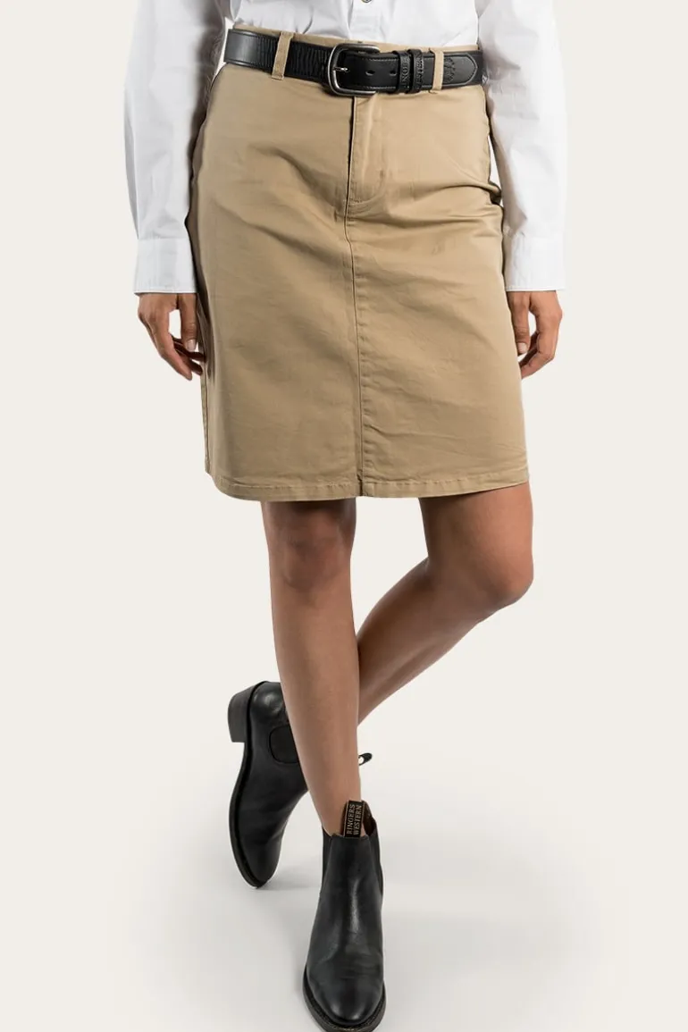 Pippa Womens Chino Skirt - Clay