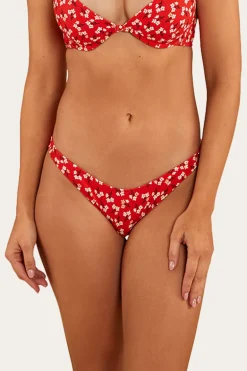 Posie Womens Hi Cut Bikini Bottom - Firey Red