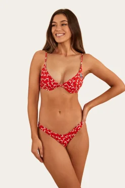 Posie Womens Underwire Bikini Top - Fiery Red