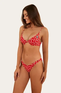 Posie Womens Underwire Bikini Top - Fiery Red