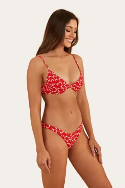 Posie Womens Underwire Bikini Top - Fiery Red
