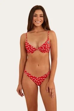 Posie Womens Underwire Bikini Top - Fiery Red