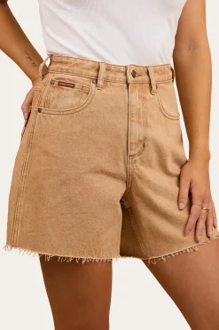 Remy Womens Denim Short - Dark Sand