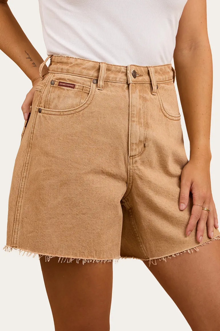 Remy Womens Denim Short - Dark Sand