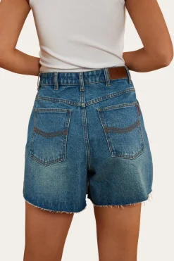 Remy Womens Denim Short - Mid Wash Blue
