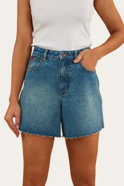 Remy Womens Denim Short - Mid Wash Blue