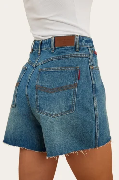 Remy Womens Denim Short - Mid Wash Blue