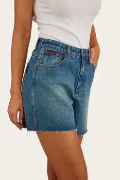 Remy Womens Denim Short - Mid Wash Blue