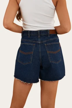 Remy Womens Denim Short - Dark Wash Blue