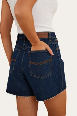Remy Womens Denim Short - Dark Wash Blue