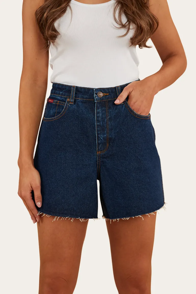 Remy Womens Denim Short - Dark Wash Blue