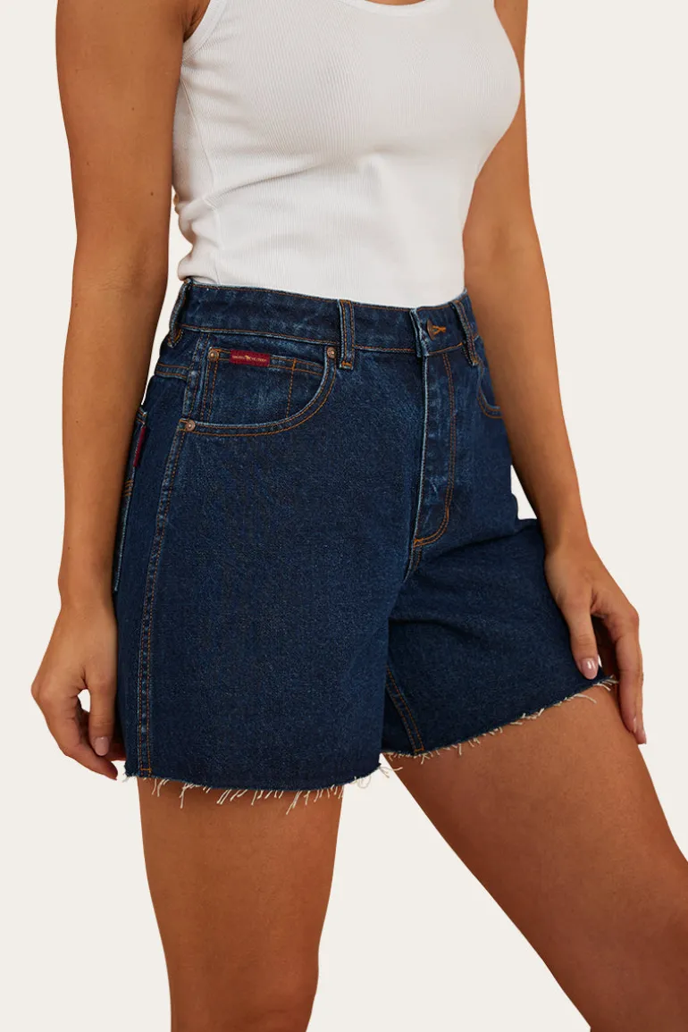Remy Womens Denim Short - Dark Wash Blue