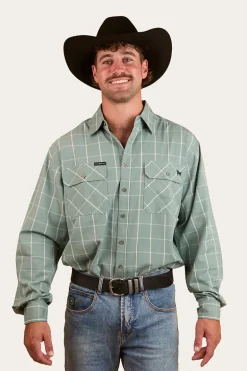 Richmond Mens Full Button Work Shirt - Sea Green