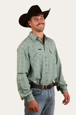 Richmond Mens Full Button Work Shirt - Sea Green