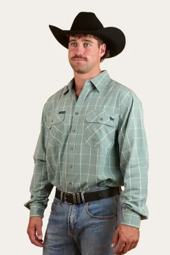 Richmond Mens Full Button Work Shirt - Sea Green