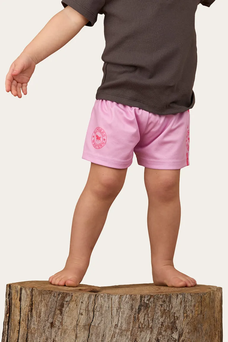 Ringers Babies Footy Short - Pastel Pink / Candy