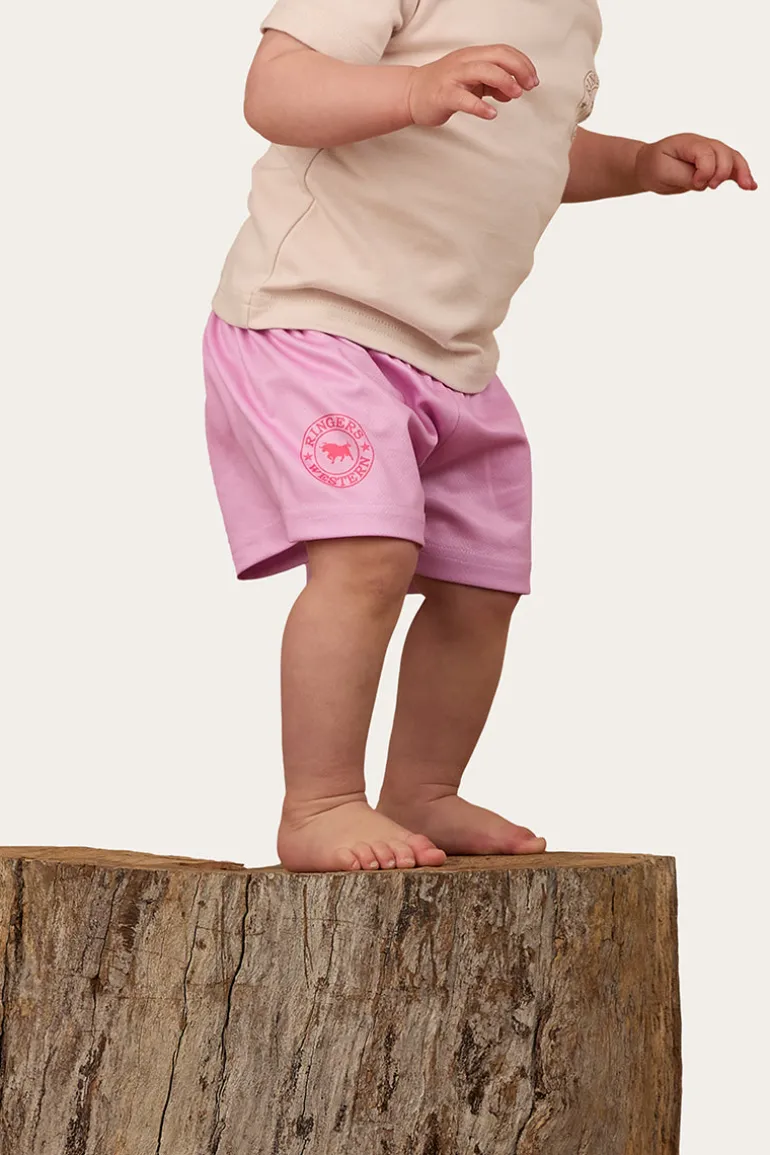 Ringers Babies Footy Short - Pastel Pink / Candy