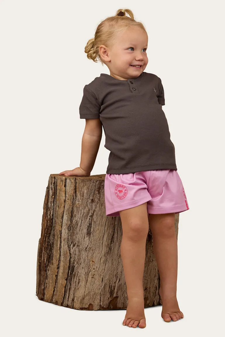 Ringers Babies Footy Short - Pastel Pink / Candy