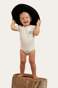 Ringers Babies Short Sleeve Romper - Grey Marle