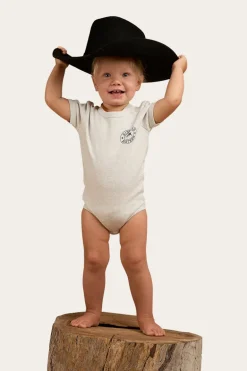 Ringers Babies Short Sleeve Romper - Grey Marle