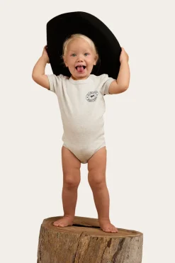 Ringers Babies Short Sleeve Romper - Grey Marle