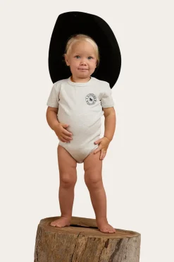 Ringers Babies Short Sleeve Romper - Grey Marle