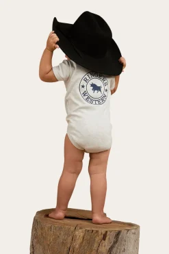 Ringers Babies Short Sleeve Romper - Grey Marle