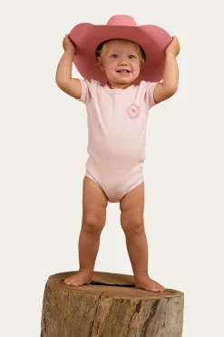 Ringers Babies Short Sleeve Romper - Pastel Pink