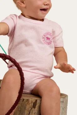 Ringers Babies Short Sleeve Romper - Pastel Pink