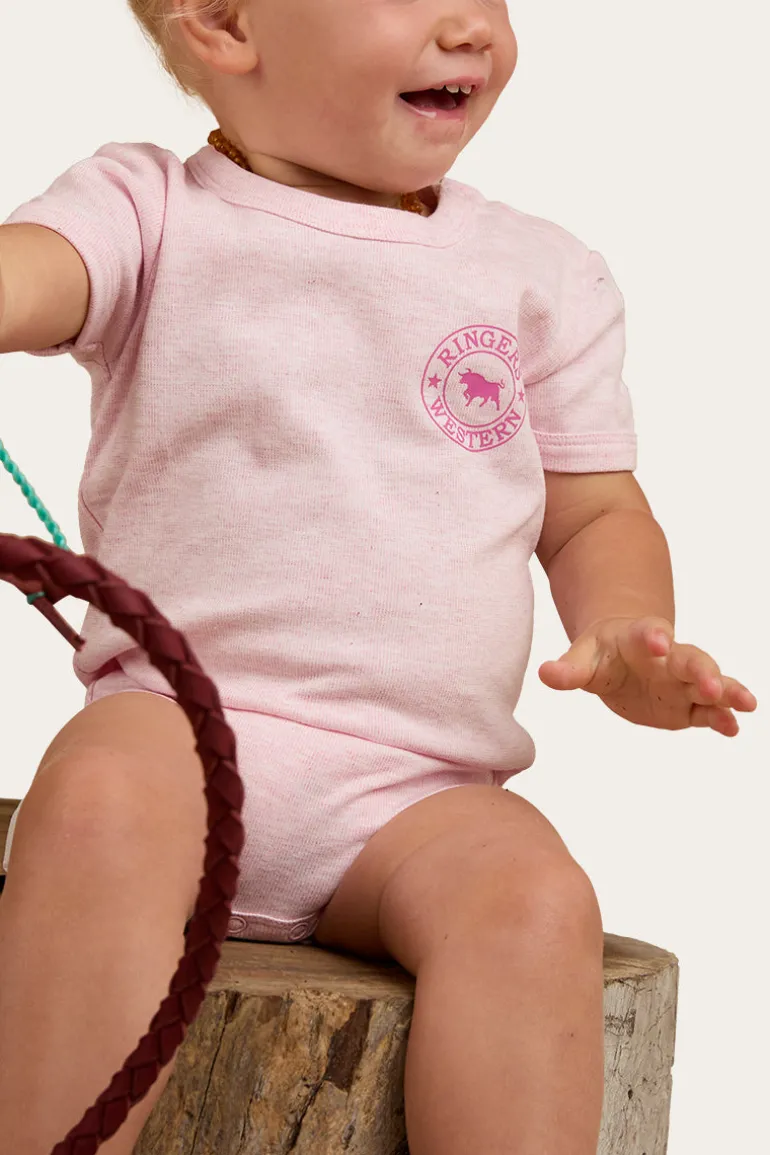 Ringers Babies Short Sleeve Romper - Pastel Pink
