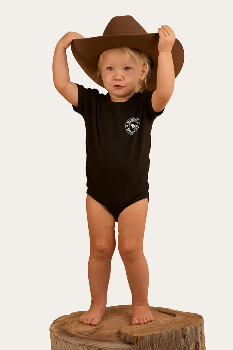 Ringers Babies Short Sleeve Romper - Black