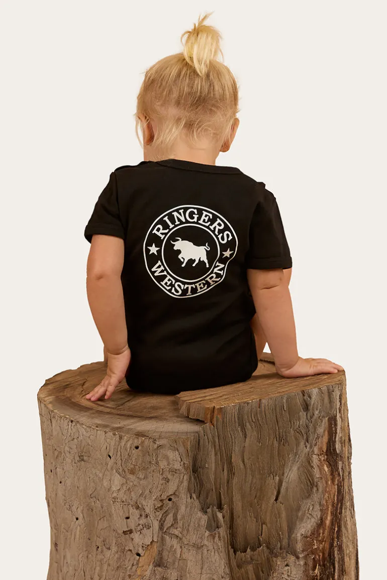 Ringers Babies Short Sleeve Romper - Black