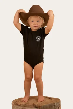 Ringers Babies Short Sleeve Romper - Black