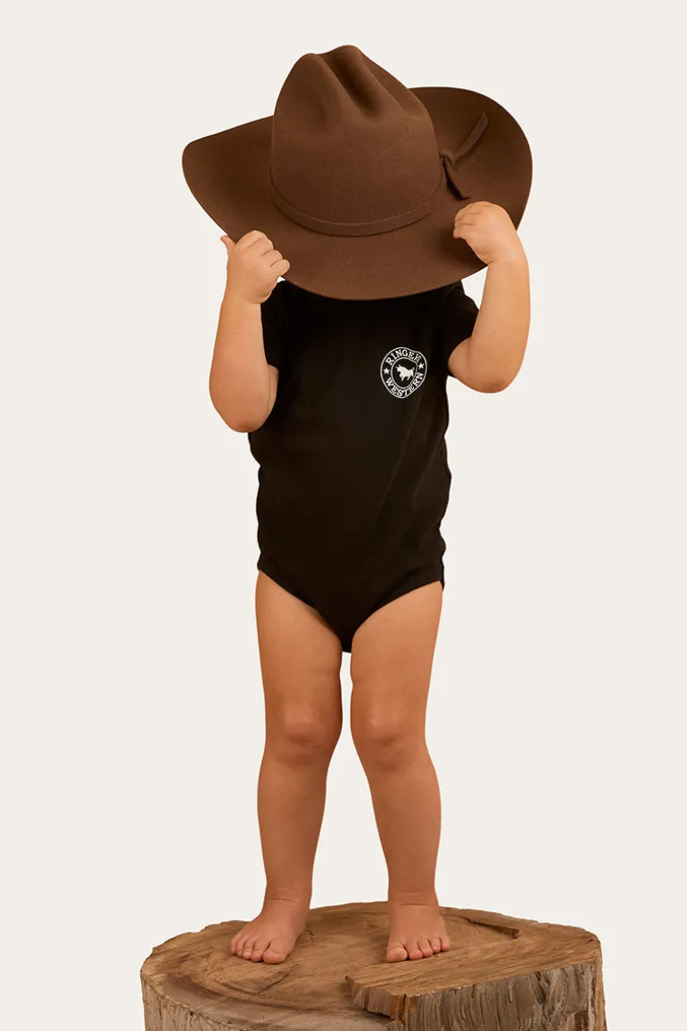 Ringers Babies Short Sleeve Romper - Black