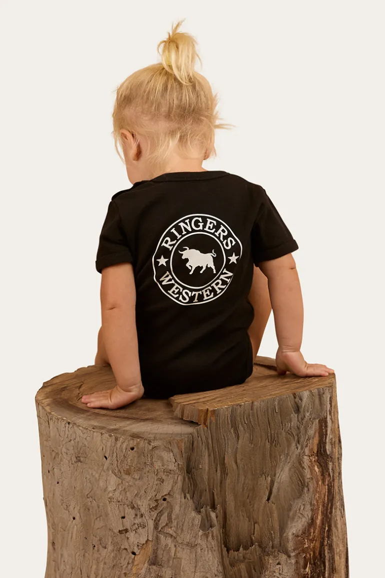 Ringers Babies Short Sleeve Romper - Black
