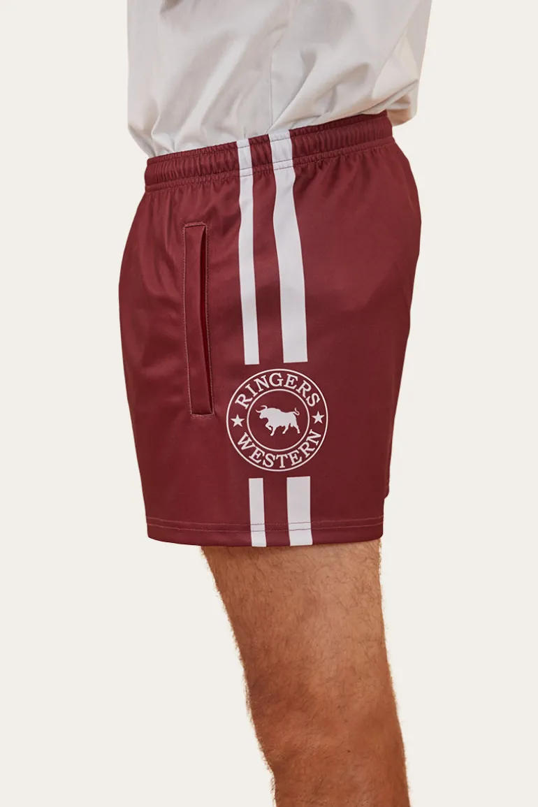 Ringers Footy Shorts - Burgundy