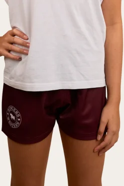 Ringers Kids Footy Shorts - Burgundy