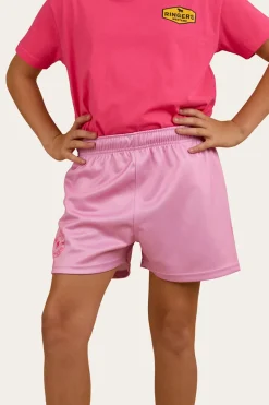 Ringers Kids Footy Shorts - Pastel Pink