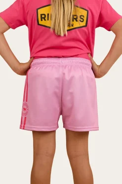 Ringers Kids Footy Shorts - Pastel Pink