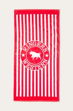 Ringers Stripe Towel - Red