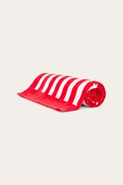 Ringers Stripe Towel - Red