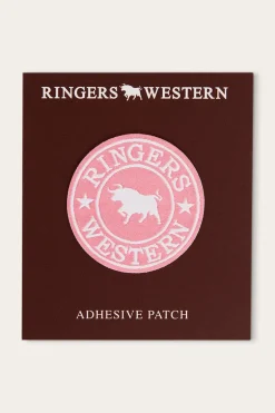 Ringers Western Logo Patch - Pink/White