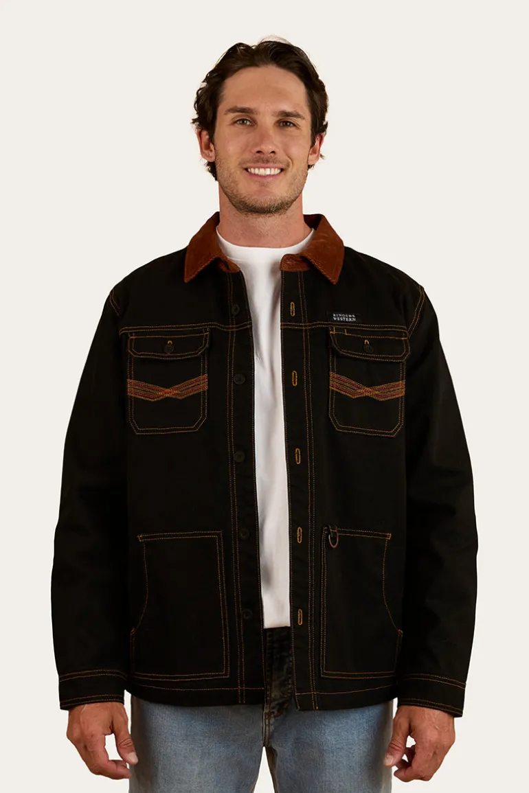 Riverglen Mens Overshirt - Washed Black