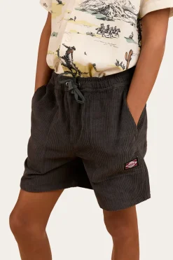 Ronan Boys Corduroy Walk Short - Charcoal