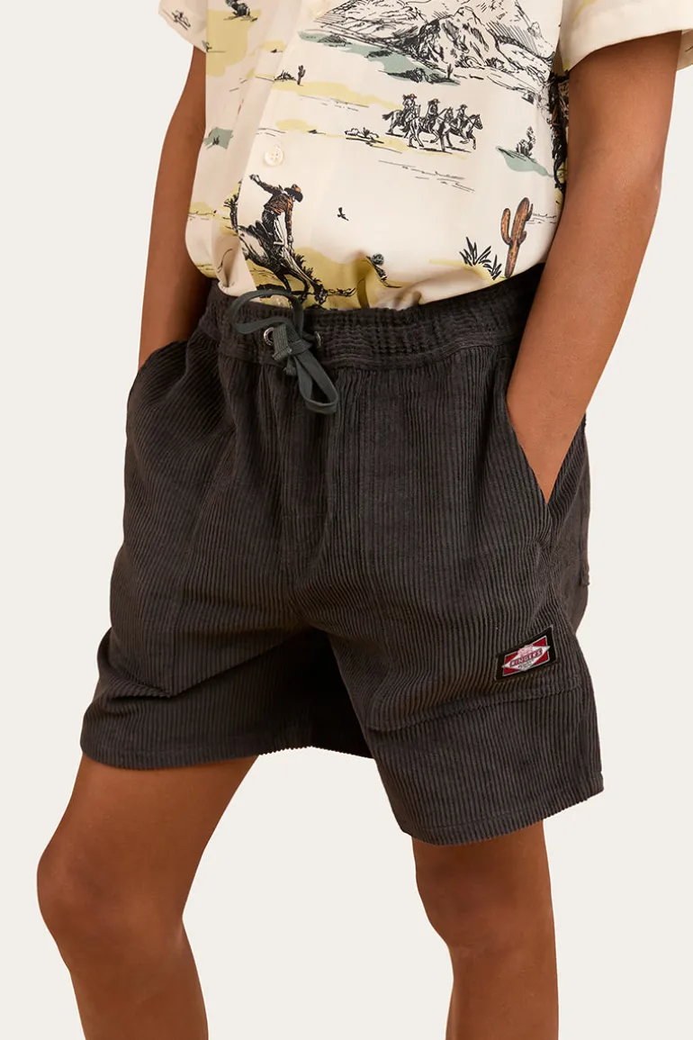 Ronan Boys Corduroy Walk Short - Charcoal