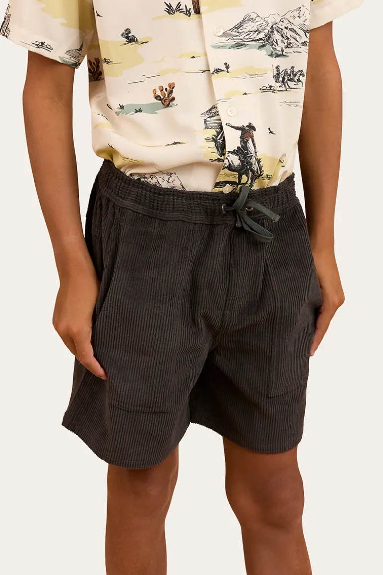 Ronan Boys Corduroy Walk Short - Charcoal