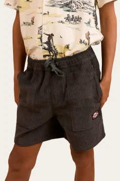 Ronan Boys Corduroy Walk Short - Charcoal