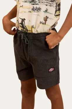 Ronan Boys Corduroy Walk Short - Charcoal