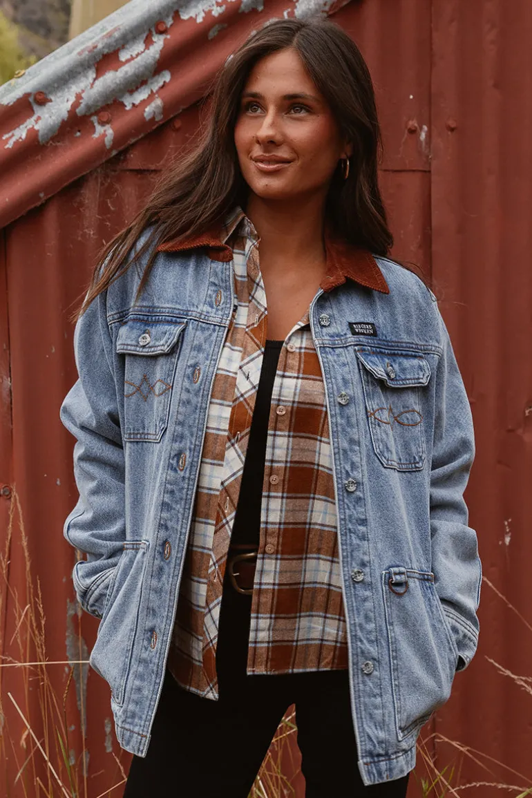 Rosebrook Womens Overshirt - Light Wash Blue