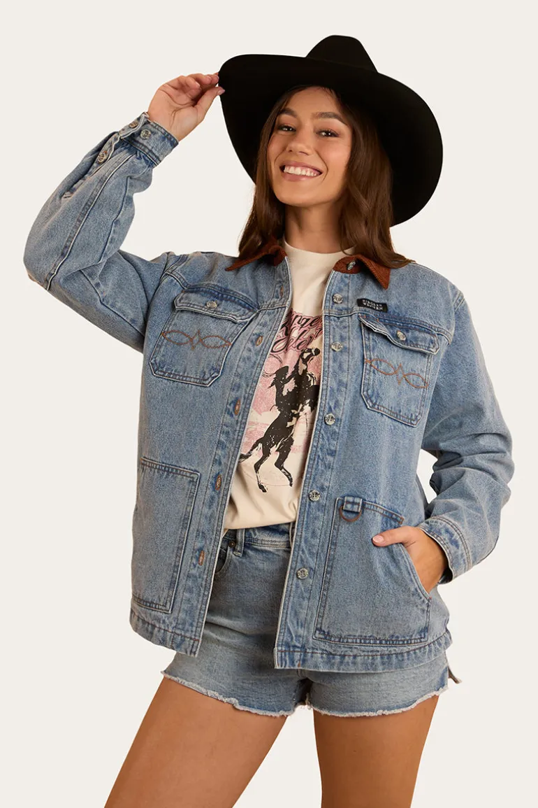 Rosebrook Womens Overshirt - Light Wash Blue